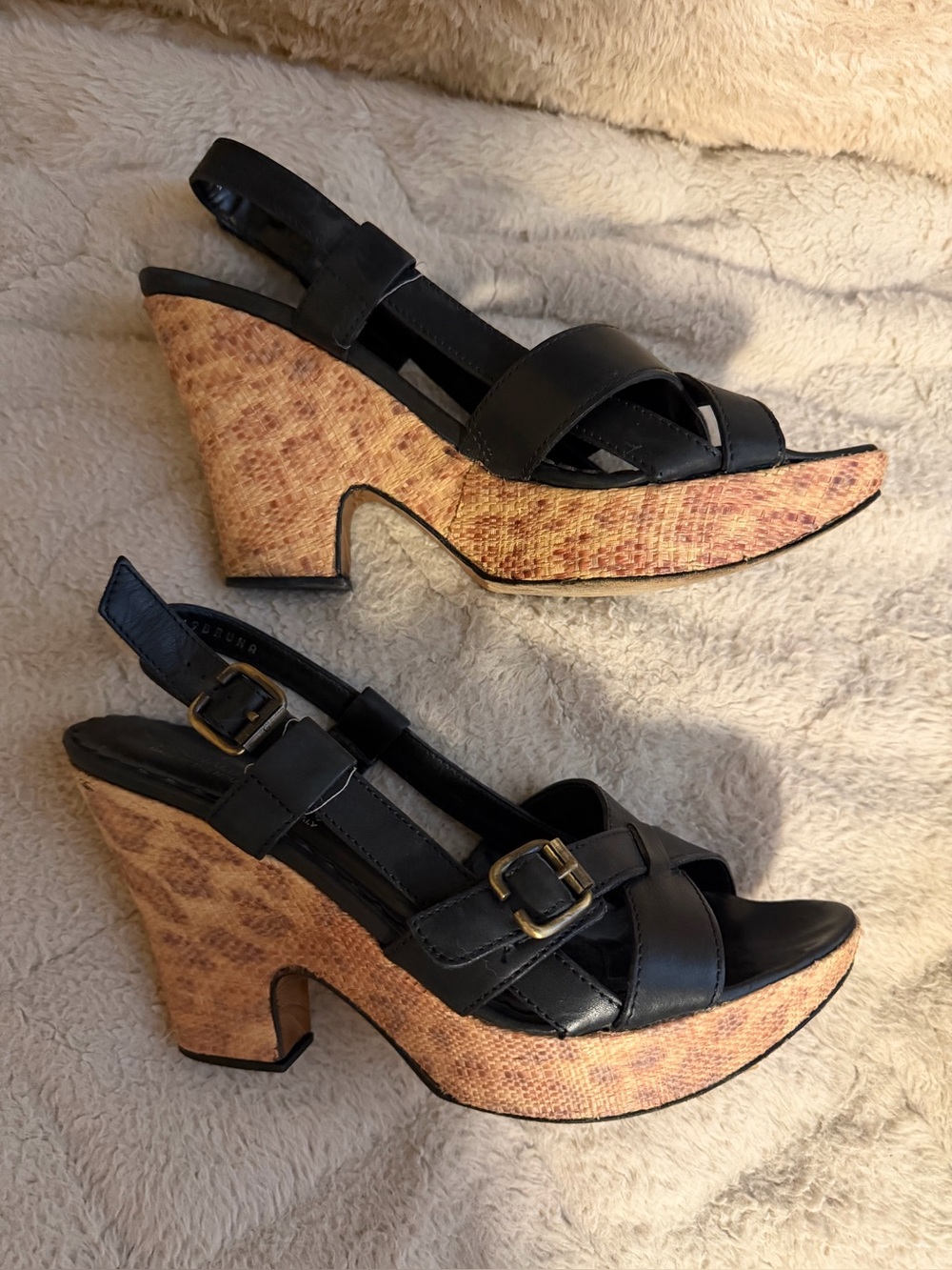 Donald Pliner black wedge sandals - 8